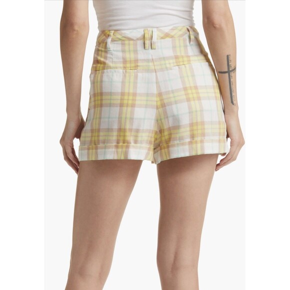 Rag & Bone Ivy Plaid High Waist Women’s Cotton Shorts Size 8 NWT - Picture 3 of 11